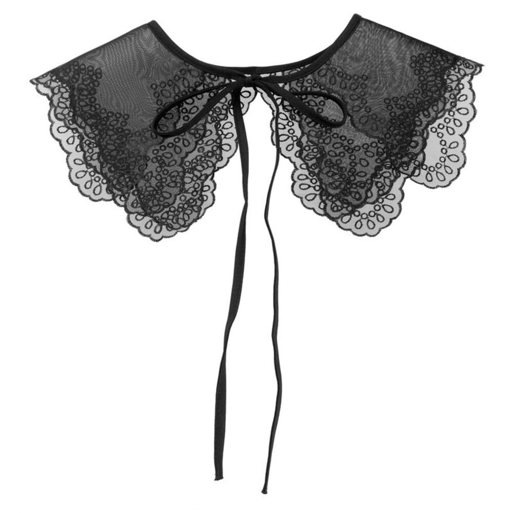 Detachable Fake Collar Semi-Sheer Embroidery Mini Cape Neck Ruff Dickey Collar